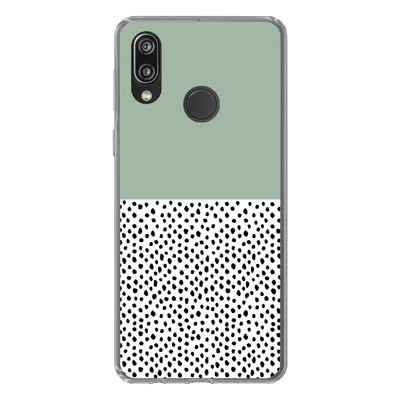 Produktbild von MuchoWow® Handyhülle Schutzhülle Hülle für Huawei P20 Lite (2020) Polka dots - Grün - Schwarz Silikon Softcase Handy Hülle - Kartenhalter