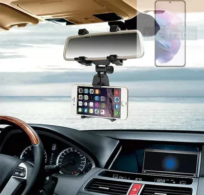 Produktbild von K-S-Trade Smartphone Halterung kompatibel mit Samsung Galaxy S21+ 5G SD888 Rückspiegel Halterung schwarz Auto Halterung KFZ Halter