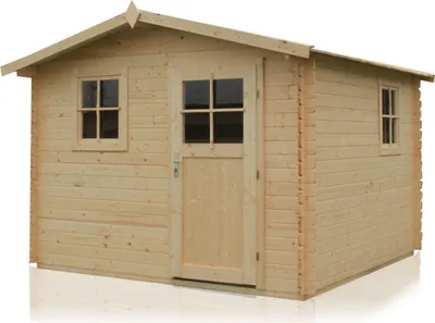 Produktbild von Gartenhaus Robusto - 3,40 x 3,40 Meter aus 28 mm Blockbohlen