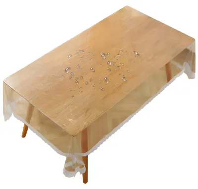 Runde PVC-Tischdecke, durchsichtig, wasserdicht, 150 cm