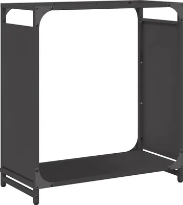 Image de vidaXL Étagère à bois de chauffage Noir 60x28x65 cm Acier laminé à froid