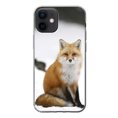 Produktbild von MuchoWow® Handyhülle Schutzhülle Hülle für iPhone 12 Fuchs - Schnee - Winter Silikon Softcase Handy Hülle - Schutzhülle