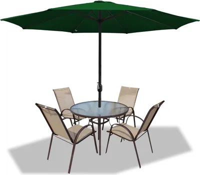 Produktbild von Aopunly Sonnenschirm Rund,Kurbel Knickbar Eisen Balkonschirm Marktschirm,350cm,Grün