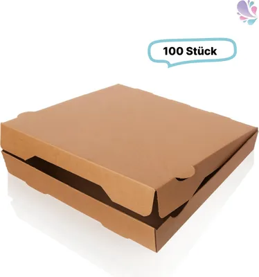 Produktbild von Pizzakarton Pizzabox Flammkuchenbox 26x26 braun unbedruckt 100 Stk, to go, take away, kompostierbar, Kraftkarton, fettresistent