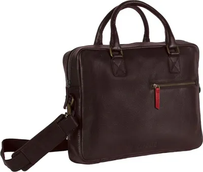 Imagen del producto de MUSTANG Cuero maletín bolsa de ordenador portátil con compartimento para ordenador portátil Buxton Docubag Black