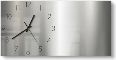 Produktbild von DEQORI Glasuhr 60x30 cm Zahlen 'Matt schimmerndes Metall' Wanduhr Glas Uhr Design leise