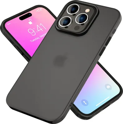 Produktbild von NALIA Silikonhülle für iPhone 16 Pro Max – Matt & Griffig Soft-Touch – ASTRON (Flexibles TPU Case & Stoßfest) – Marke aus Berlin – Grau Transparent