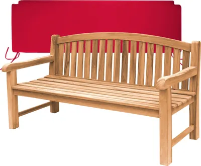Produktbild von Gartenbank Bari Teak Massivholz XXL extra stark 180 cm Rot