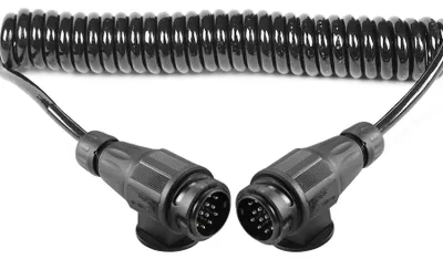 Image de Câble d'attelage pour remorques, 13 broches, 3,2 mètres, connecteur à spirale