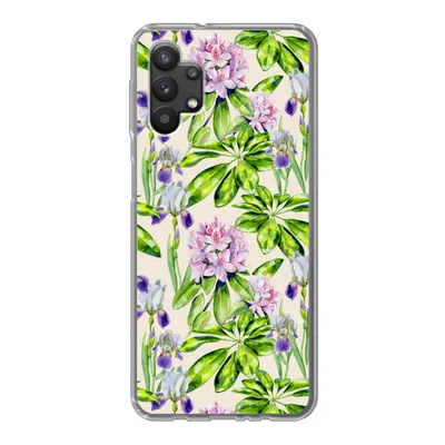 Produktbild von MuchoWow® Handyhülle Schutzhülle Hülle für Samsung Galaxy A32 5G Hortensie - Blatt - Blüte Silikon Softcase Handy Hülle - Softcase