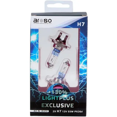 Obrázek produktu pro Autožárovky Aroso Deutschland Light Plus H7 12V 55W PX26d sada 2ks - svítivost plus 130%