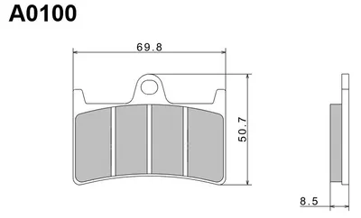 Productafbeelding van NISSIN 2024/10 Remblokken KH252 / KH380 Premium semi-metalen (ECE R90) (Geproduceerd in Japan) (2P-210NS)