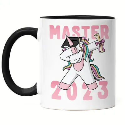 Produktbild von Master 2023 Tasse Schwarz Pferd Einhorn Abschlussgeschenk Dab Cool Humorvoll Geschenkidee