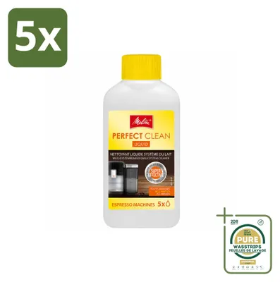 Produktbild von 5 x  Melitta Perfect Clean Melksystemreiniger für Kaffeevollautomaten 250 ml - Vorratspackung - 5 Stücke
