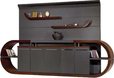 Produktbild von Wohnwand Sideboard Schrank Modern Design Grau Wohnzimmer Arbeitszimmer