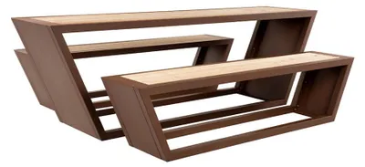 Produktbild von HOME DELUXE Sitzgarnitur aus Stahl KOBON Braun - Germany - 2 x Bank + 1 x Tisch | bequeme Sitzgarnitur, moderne Sitzgarnitur, elegante Sitzgarnitur, Sitzgarnitur für Wohnzimmer, Sitzgarnitur mit Stauraum, hochwertige Sitzgarnitur, L-förmige Sitzgarnitur, Sofagarnitur, gemütliche Sitzgarnitur, Sitzgarnitur aus Leder, Sitzgarnitur im Landhausstil, stilvolle Sitzgarnitur, modulare Sitzgarnitur, Designer-Sitzgarnitur, komfortable Sitzgarnitur, langlebige Sitzgarnitur, flexible Sitzgarnitur, Sitzgarnitur für gr