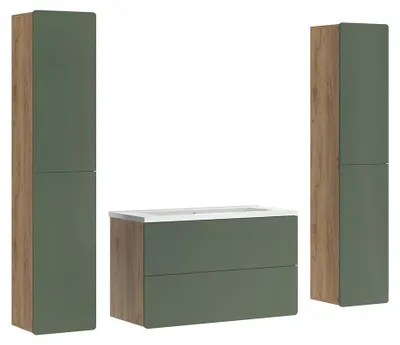 Immagine prodotto di Set di mobili per il bagno Vicco Izan Verde/Rovere dorato 4 pezzi, Model 71718