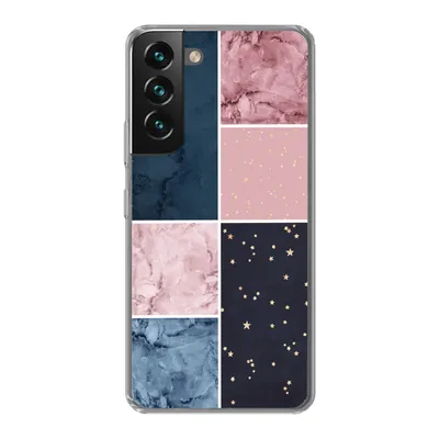 Produktbild von MuchoWow® Handyhülle Schutzhülle Hülle für Samsung Galaxy S22 Marmor - Rosa - Blau Silikon Softcase Handy Hülle - Mobiltelefonhülle