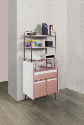 Produktbild von Bücherregal Rose in Weiss Rosa