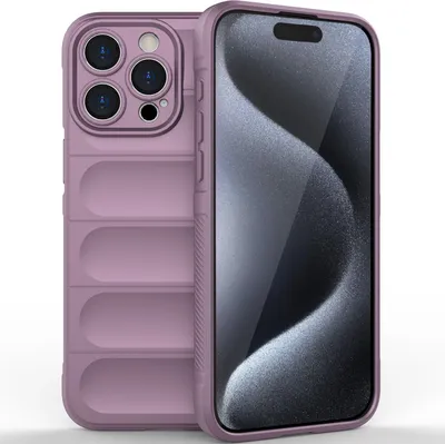 Produktbild von iPhone 15 Pro Max Hülle, Weich TPU Silikon Stossfest Anti-rutsch Schutzhülle für iPhone 15 Pro Max Lila
