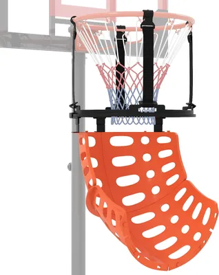 Zdjęcie produktu dla Odbijacz do koszykówki COSTWAY do obręczy do koszykówki φ45 cm, uchwyt do wciągania piłki do koszykówki obracany o 360°, system wciągania z 4 hakami, trenażer koszykówki