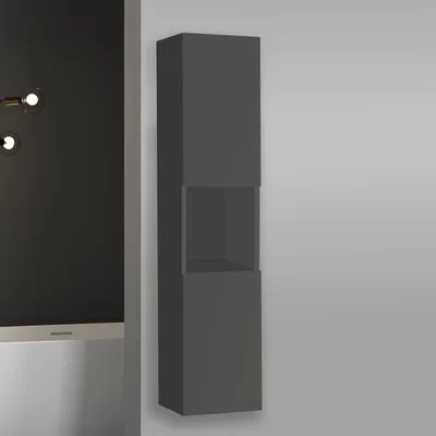 Produktbild von Hochschrank Hängeschrank Soft-Close Badschrank Badezimmer Schrank Anthrazit Matt 130 cm