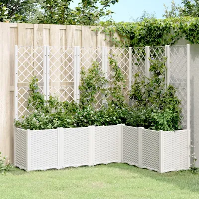 Produktbild von CLORIS Pflanzkübel mit Rankgitter Weiß 160x120x140 cm PP 2024
