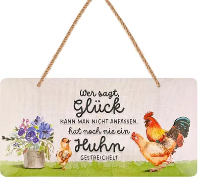Produktbild von Retro Blechschild Hühnerstall, Hühner Zubehör, lustige Schilder mit Sprüchen, vintage Metallschilder Huhn Deko für den Hühnerstall