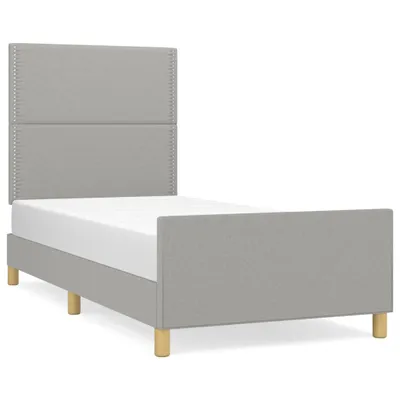 Produktbild von vidaXL Bettgestell ohne Matratze Hellgrau 90x190 cm Stoff