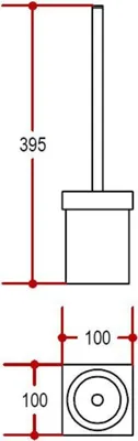 Produktbild von Lineabeta Skuara WC-Bürstengarnitur aus Keramik Ausführung: weiß Bürstengriff: chrom glänzeNd weiß, 52805.09.29