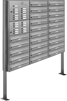 Immagine prodotto di 25 cassetta postale autoportante in acciaio inox con campana