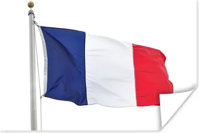 Produktbild von MuchoWow® Poster Die Flagge von Frankreich auf weißem Hintergrund 120x80 cm - Bilder