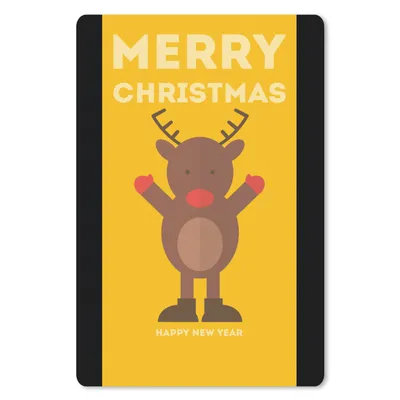 Produktbild von MuchoWow® Mauspad Mousepad Weihnachten - Zitate - Illustration - Rentier - Frohe Weihnachten - Gelb 18x27 cm - Mousepads - Maus Mat - Pad - Mausunterlage