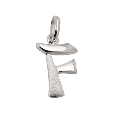 Produktbild von Anhänger 15x11mm Buchstabe F teilmattiert glänzend Silber 925 silber 15x11mm