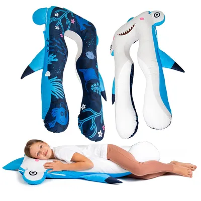 Immagine prodotto di KomfortKissen™ Kids – Cuscino ergonomico per bambini 60x120 cm - Microfelpa (morbido) / Squalo