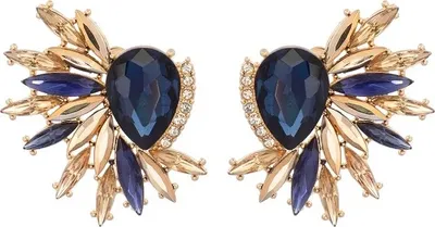 Immagine prodotto di Orecchini Floral Eleganti in Oro e Blu KP29859