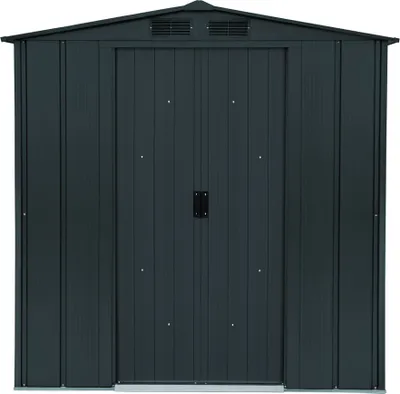 Produktbild von VCM Metall Gartenhaus 201x113 Geräteschuppen Garten Gerätehaus Schiebetür, H. 199 x B. 201 x T. 113 cm, Metall