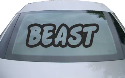 Produktbild von Indigos UG - Aufkleber Heckscheibe & Motorklappe DE2259 - schwarz - 600x200 mm - Beast - Auto Scheiben Fenster Heckklappe Tuning Racing JDM - Die cut