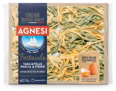 Imagen del producto de Makaron Tagliatelle con huevo y espinacas Agnesi, 250 g