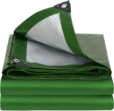 Imagen del producto de Lona impermeable, de 3x4 metros, con una densidad de 100 g/m², con ojales reforzados, ideal para jardín y camping