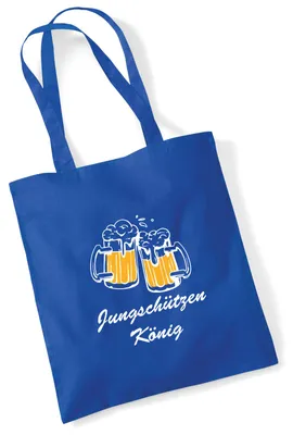 Produktbild von Huuraa Jutebeutel Jungschützenkönig Schützenfest 10 Liter Bright Royal Baumwolle Tasche Geschenkidee