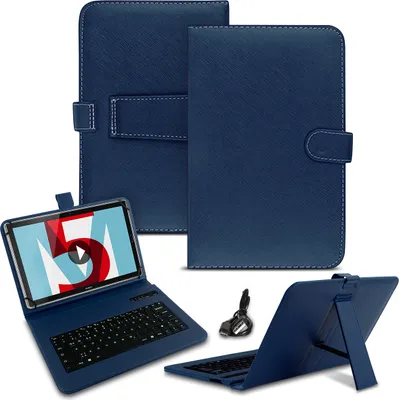 Produktbild von Tablet Hülle für Lenovo ThinkTab X11 Tasche Bluetooth Tastatur QWERTZ Case CoverFarben:Blau