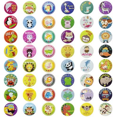 Imagen del producto de Calcomanías de recompensa para profesores, 1008 diseños, 2,5 cm, pegatinas para el aula