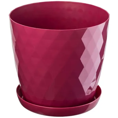 Immagine prodotto di Vaso da fiori in plastica KADAX "Amily", vaso con sottovaso. Fioriera, 14 cm, rosa, 1 pezzo