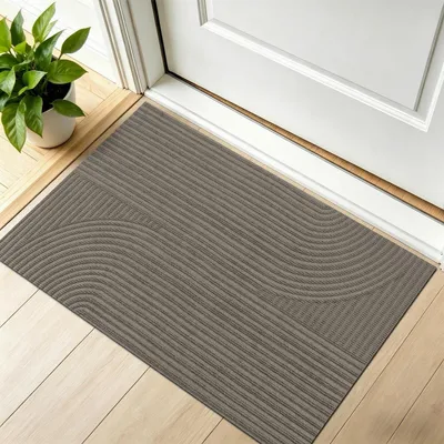 Immagine prodotto di Tappetino per interni ed esterni, 60x90 cm, beige, antiscivolo, ideale per raccogliere lo sporco