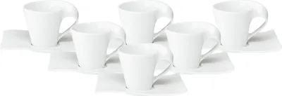 Produktbild von Villeroy & Boch NewWave Espressotasse mit Untertasse 80 ml 6er Set