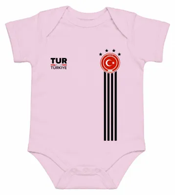Zdjęcie produktu dla Turcja, piłka nożna, fani, Mistrzostwa Europy, Mistrzostwa Świata, komplet koszulek, body dla dziecka, różowy, rozmiar 6/12 miesięcy