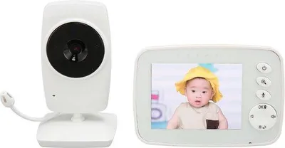 Image de Babyphone avec caméra vidéo HD à vision nocturne et écran LCD 3,2 pouces