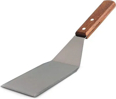 Obrázok produktu pre Robustná grilovacia špachtľa s drevenou rukoväťou, vhodná na prípravu jedál na teppanyaki, na grilovanie, mäso a pizzu
