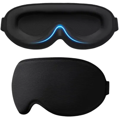 Produktbild von Schlafmaske für Seitenschläfer, verbesserte 3D-Schlafmaske mit verstellbarem Gummiband, lichtundurchlässig und atmungsaktiv, Augenmaske für Männer und Frauen, für Reisen, Yoga und Nickerchen.